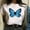 White 8, variant on Blmnix Date Night Tops for Women Cute White Butterfly Shirt Loose Crew Neck Short Sleeve Pullover Girls Tops Dressy