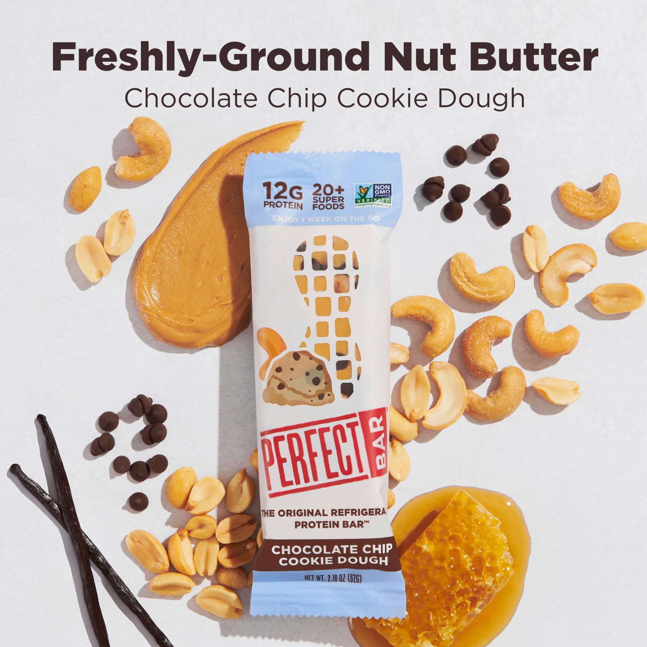 Perfect Bar Gluten-Free Chocolate Chip Cookie Dough Protein Bar, 4 count, 2.2 oz