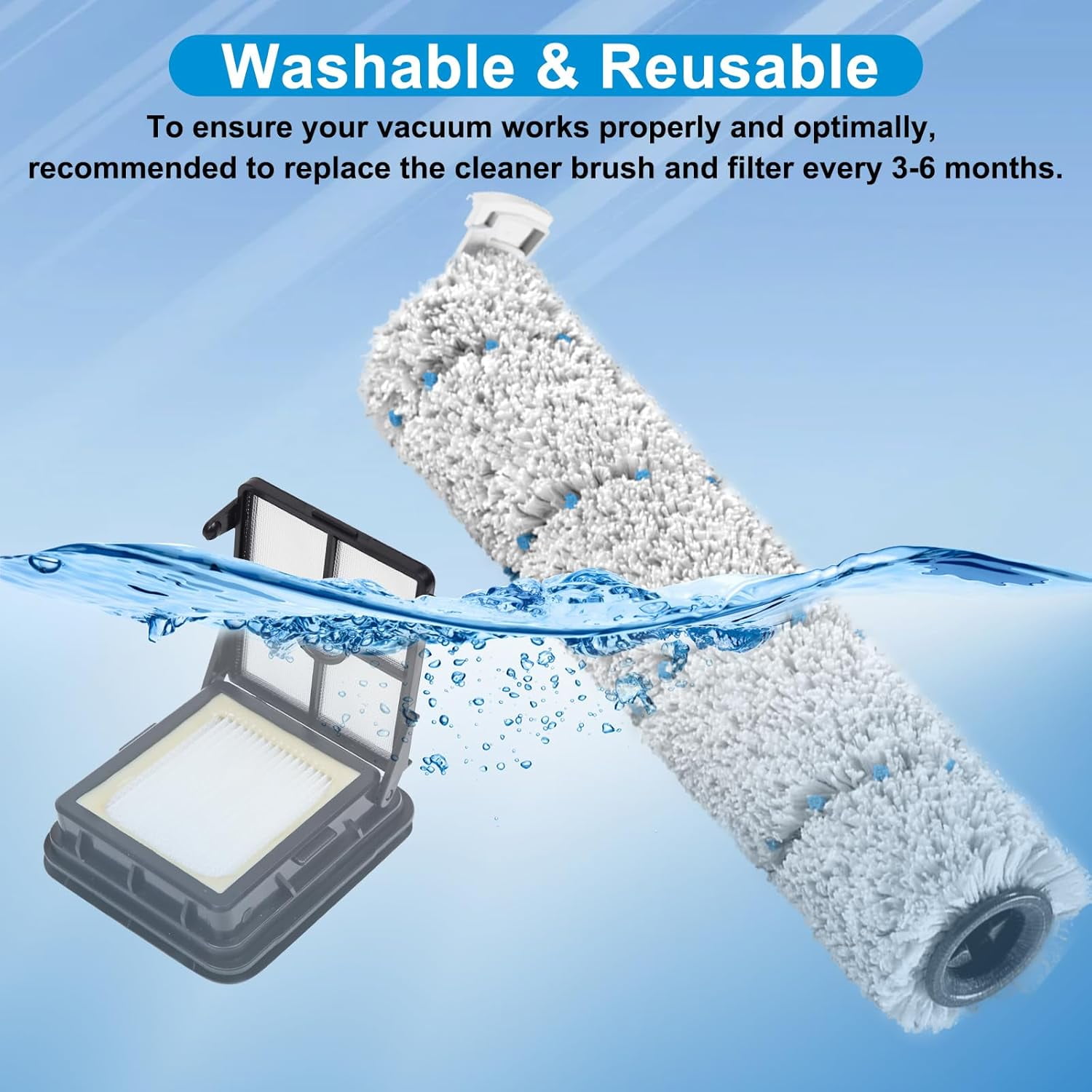 8 Pezzi Filtri HEPA Di Ricambio Per Aspirapolvere Bissell CrossWave (Modelli 1785, 2306, 2551, 2554, CrossWave Cordless Max) - Confronta Con 1608684 - Include Spazzola