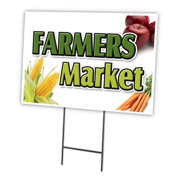 SignMission C-1216 Farmers Market 12 x 16 in. Farmers Market Yard Sign & Stake