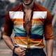 thumbnail image 1 of Camisa de hombre de manga larga con solapa y botones a rayas con estampado de ladrillo azul en alta definición, informal, cómoda, para exteriores, nueva moda, 1 of 6