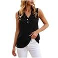 thumbnail image 2 of Yourumao Sleeveless Henley Shirts for Women Button Up Tank Tops Sleeveless Solid Casual Tshirts Summer Going Out Tanks, 2 of 6