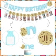 thumbnail image 6 of Milk and Cookies 1st Birthday Party Decorations for Boy Balloon Garland Arch, High Chair Banner, Cookie One Cake Topper, 1st Birthday Photo Banner, Light Blue First Birthday Party Supplies, 6 of 7
