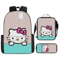 thumbnail image 3 of Juego de 3 mochilas Sanrio Hello Kitty Kuromi, bolsa para el almuerzo, bolsa para lápices, bolsa para la escuela, bolsa para estudiantes de primaria y secundaria, regalo de cumpleaños para niñas, 3 of 5