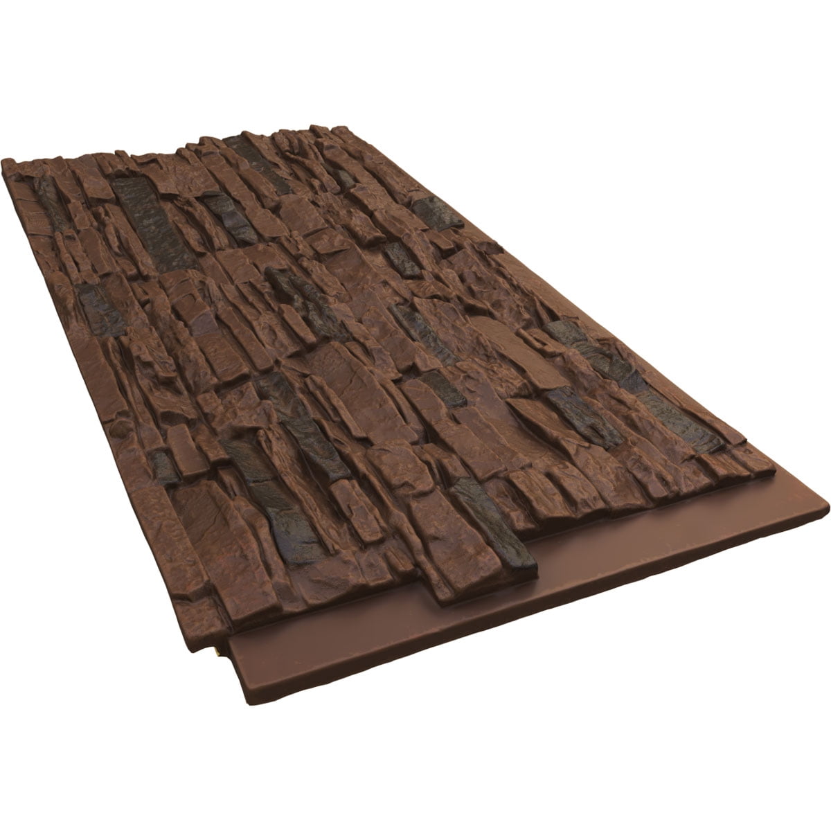 Ekena Millwork 45.75"W x 24.50"H x 1.25"D Canyon Ridge Stacked Stone, StoneWall Faux Stone Siding Panel, Canyon Brown
