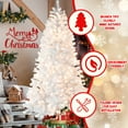 thumbnail image 6 of Bringstar 4.5FT Prelit White Artificial Christmas Tree with 150 Warm White Lights,White PVC Xmas Tree with 455 Tips, Metal Stand, 6 of 12