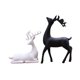 thumbnail image 4 of 2 estatuas de ciervos de pareja creativa, adorno de estatuilla de reno de resina, de arte, escultura de alce, artesanía para oficina, mesa, Blanco negro Macarena Estatua de escultura de ciervo, 4 of 8