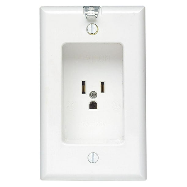 Leviton 688W 15 Amp, 125 Volt, 1 Gang Recessed Single Receptacle
