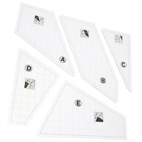 Parlial 5 Pcs Patchwork Tools Quilts Quilting Templates Rulers Transparent