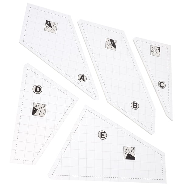 Juego de 5 plantillas de acolchado acrílicas para máquina de coser, regla para patchwork, manualidades y manualidades