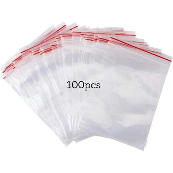 100 pcs Transparents (10 x 15cm) Sachets Zip Refermables Sachet Zip Transparent Pochette Zip Sachet Plastique Zip Pochette Plastique Zip Sachet Plastique Transparent Sachets