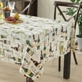 thumbnail image 4 of Wine Bottles and Tasting Print 52 x 70 inch Rectangle Vinyl Flannel Backed Holiday Party Tablecloth, 4 of 9