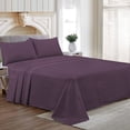 thumbnail image 2 of CCNY 600 TC Egyptian Cotton Bed Sheets, Luxurious Soft for Hotel Quality 4Pc Sheet Set - 1 Fitted Sheet, 1 Flat Sheet & 2 Pillowcases 24 Inch Deep Pocket (Short King-Plum Solid), 2 of 8