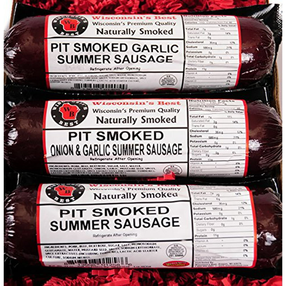 PIT Smoked Summer Sausages Assorted Gift Basket Perfect for Guys