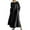 Black, variant on WTOBBY Fashionable Solid-Color Round-Neck Long-Sleeve Loose Swing Pocket Dress for Ladies Flowy A-Line Silhouette with Functional Pockets Casual Chic for Everyday Outings and Errands,Army Green L