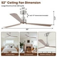 thumbnail image 6 of Parrot Uncle Modern 52" Nickel Propeller LED Ceiling Fan with Remote Control, 6 of 15