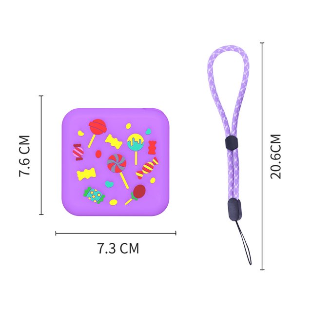 Funda de silicona con correa de mano cubierta a prueba de golpes para Yoto Mini Player color morado