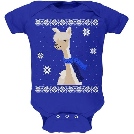 

Big Alpaca Scarf Ugly Christmas Sweater Soft Baby One Piece Royal 12-18 M
