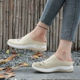 thumbnail image 6 of Domuza Orthopedic Shoes for Women Comfortable Casual Athletic Work Woven Mesh Breathable Sneakers Lightweight Non-Slip Arch Support Slip On Walking Shoes Beige 9（EU-42）, 6 of 6
