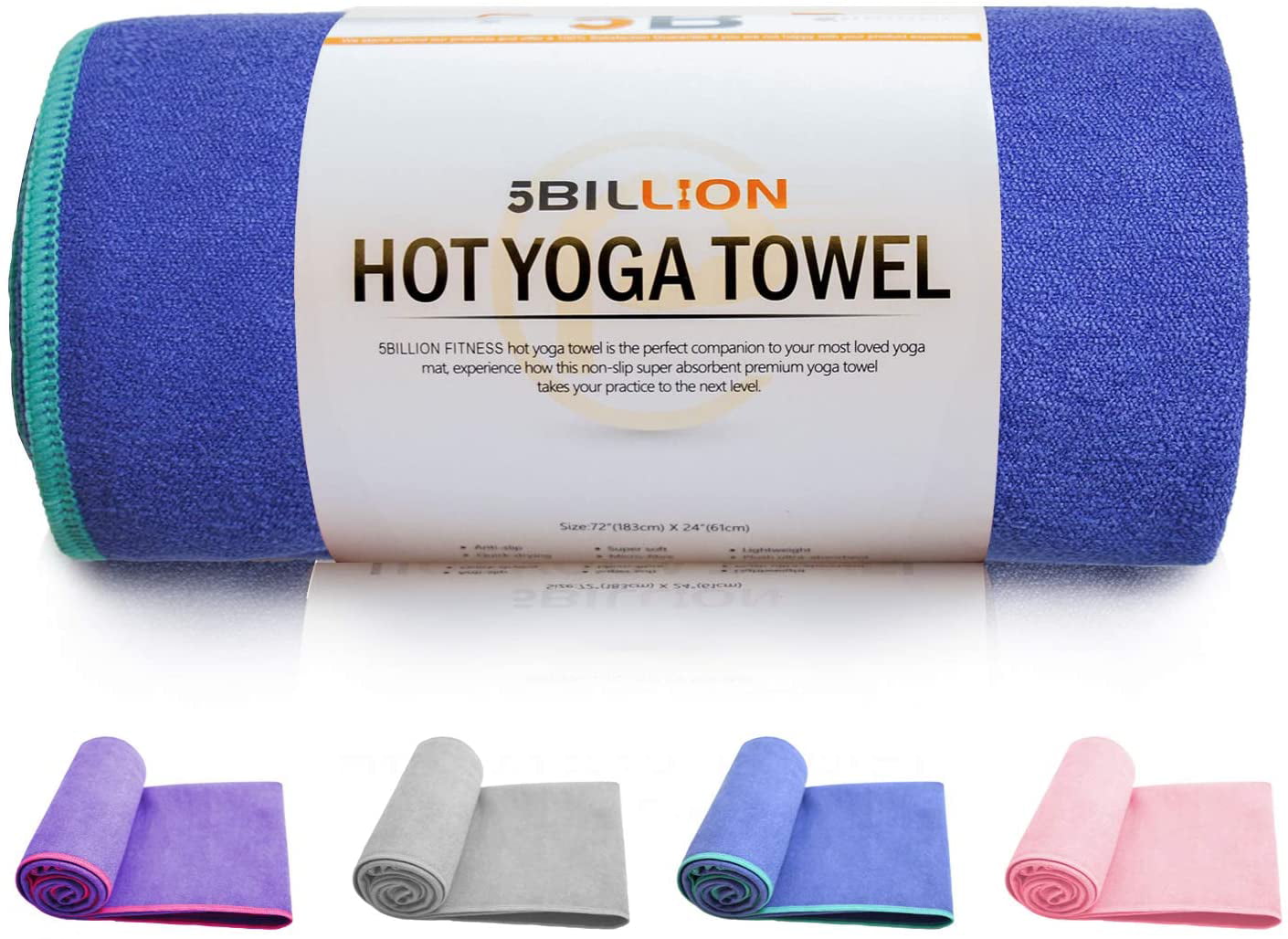 Microfiber Highly Absorbent Yoga Towels Sweat Absorbent  Non Slip  72" X 24" 