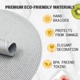 thumbnail image 2 of Xmushyra Round Placemats Set of 6, 15 inch Braided Table Mats, Heat Resistant Washable Place Mats for Dining Table, Kitchen and Outdoor Dining, Light Gray, 2 of 6