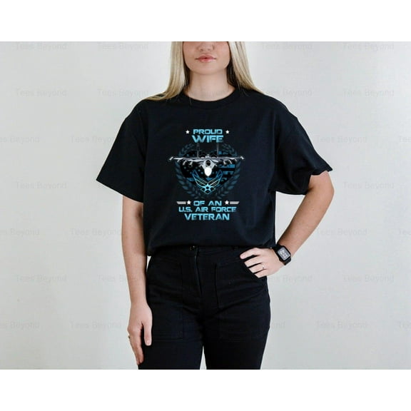 V3-Fashion Proud US Air Force Veteran Wife Shirt Gift, Black, Unisex T-Shirt - Military, Family, Love., for men & women, up to size 5XL.