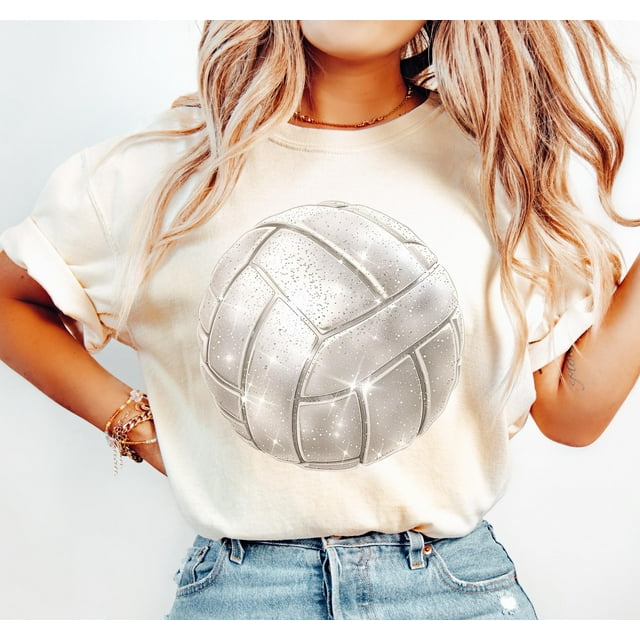 Volleyball, Volleyball Pailleté tee de Sport pour Maman - Poivre - 2TG