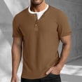 thumbnail image 2 of GEWSEY Mens Short Sleeve Shirts Casual Cotton Summer Slim Fit Waffle T-Shirts (Coffee, L), 2 of 7