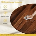 thumbnail image 5 of Canddidliike Wooden Dining Table with Round Tabletop and Curved Trestle Legs-Walnut, High Top Table, Kitchen Bar Height Table and Chairs for Dining Room, 5 of 7