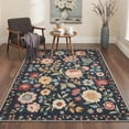 thumbnail image 6 of GENIMO 2'x7' Runner Rug, Machine Washable Non Slip Low Pile Hallway Runner Rug for Kitchen Laundry Room, Garden Floral, Dusty Navy, 6 of 7