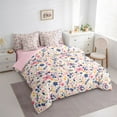 thumbnail image 3 of Castle Fairy Chic Floral Flowers Boy Girl Bedding Comforter Set 7pcs,Spring Garden Queen Bedding Sets Super Cozy,Dreamy Princess Queen Sheet Sets,Super Cozy Room Decor,Reversible, 3 of 8