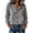 Gray, variant on Womens Button-Down Shirt Solid Color Long-Sleeved Cotton Linen Blend T Shirts Tops Work Office Blouse