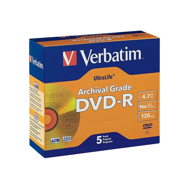 Verbatim UltraLife Gold Archival Grade - 5 x DVD-R - 4.7 GB (120min) 16x - Étui à Bijoux
