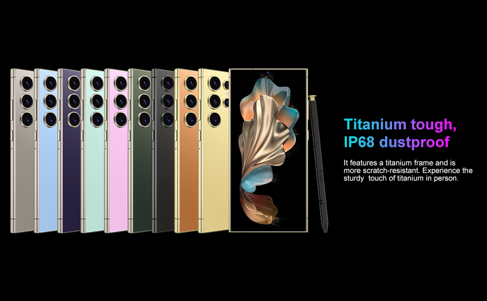24 Ultra,5G Unlocked Cell Phone,8+256GB Memory Android Phone, 120Hz, 108MP Zoom Camera, Android 14 Smartphone, Built-in G Pen, 6.8 HD Screen,6800mAh Battery Life, Dual SIM/Face ID/GPS