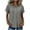 Gray, variant on Womens Summer Blouses Point Collar Solid Color Short Sleeve Button Down Chest Pocket Casual Tops White S