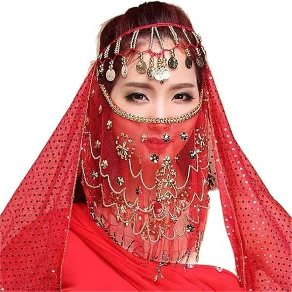 Dance Table Performance Costume Veil Ethnic Mask Props Belly Dance Accessories Scarf Plum Blossom Veil
