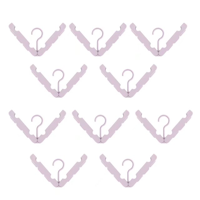 Percha de ropa plegable, tendedero mágico de viaje, tendedero portátil antideslizante para el hogar, tendedero colgante a prueba de viento (10 perchas plegables rosa)