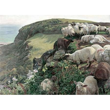 - Our English Coasts - Strayed Sheep Poster Print by William Holman Hunt