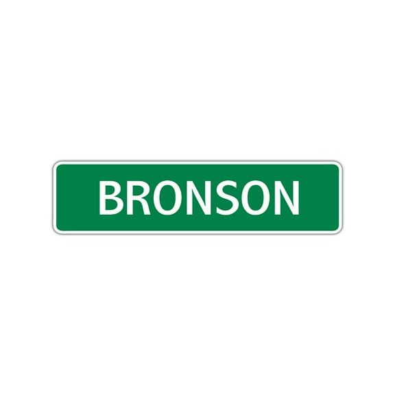Bronson Boys Children Name Letter Printed Plaque Decoration Novelty Label Indoor Outdoor Unique Wall Unique Aluminum Metal Sign4"x13.5"