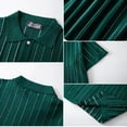 thumbnail image 6 of Bxsruta Men's Striped Knit Polo Shirt Short Sleeve Button Down Breathable Casual Summer Top, 6 of 6