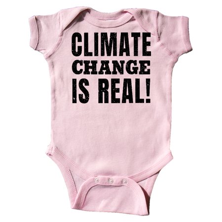 

Inktastic Climate Change is Real in Black Distressed Text Gift Baby Boy or Baby Girl Bodysuit
