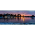 thumbnail image 2 of Noah Jigsaw Puzzle Bell tower and lake at Coxhall Garden in Carmel Indiana at sunset after snow in the winter panorama 2000 pieces, 2 of 2