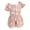 Pink, variant on Toddler Girls Outfits Summer Floral Bow Square Neckline Top And Shorts Sets Clothes for Girls Size 6-7T