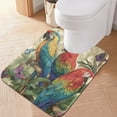 thumbnail image 3 of U-Shaped Toilet Mat Plush Bathroom Rug Mat Non Slip Bathroom Mats Colorful Beautiful Parrots, 3 of 4