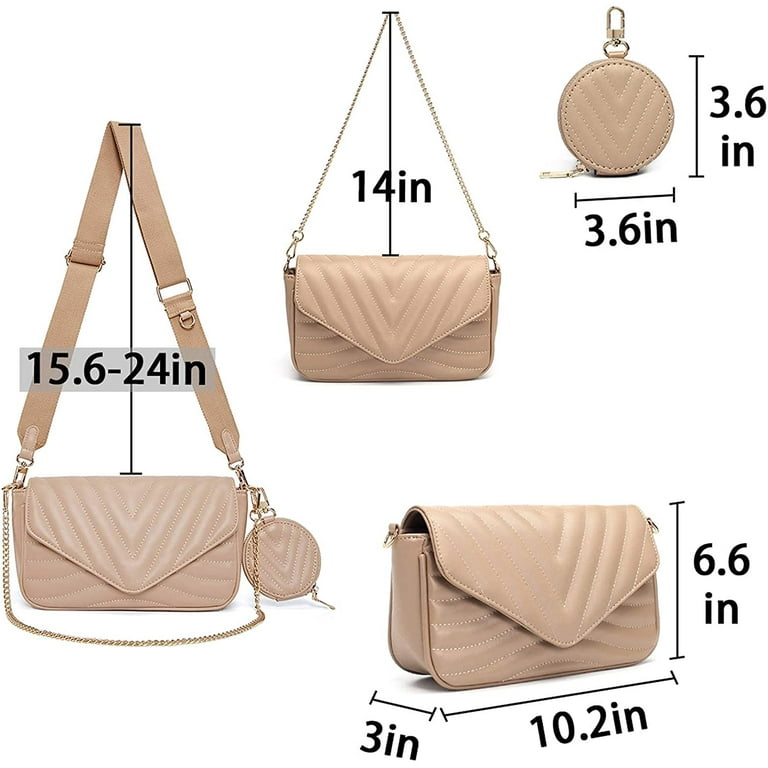 Large Crossbody Bags for Women Stylish Quilted Flap Bag with Adjustable  Golden Shoulder Chain Strap