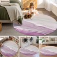 thumbnail image 5 of Round Rugs 5Ft, Pink Coastal Wave Round Area Rug Washable Indoor Throw Carpet, Summer Modern Ocean Beach Soft Non Slip Circle Rug for Cabinet Bathroom Home Decor Aesthetic, 5 of 8