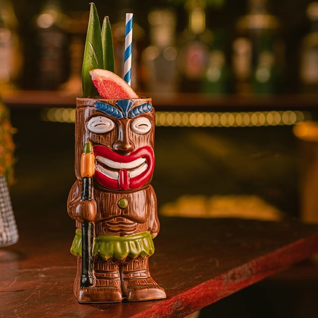 Fiudx Taza de Cerámica Estilo Hawaiano, Juego de Copas de Cóctel Únicas, 5 Diseños Exóticos, Decoración para Bar y Hogar, Ideal para Acompañar Bebidas, Ideal para Regalar a Amigos, Fácil de Limpiar,