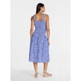 thumbnail image 3 of Time and Tru Women's and Women's Plus Sleeveless Smocked Peasant Midi Dress, Sizes XS-4X, 3 of 5