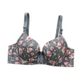 thumbnail image 3 of Loopsun Women Daily Floral Print Underwire Bra Comfortable Breathable Shaping Support Thin Wear, 3 of 5