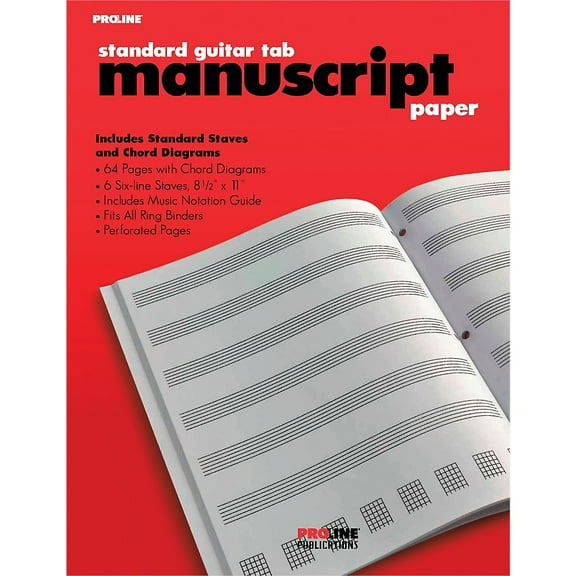 Proline Standard Guitar Tablature Manuscript Paper Pad